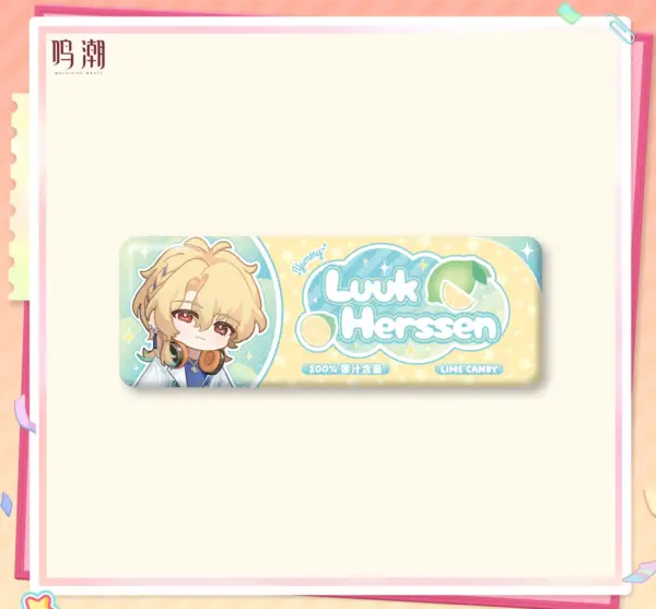 Wuthering Waves Pastel Wishes Candy-Stripe Tin Badge 명조 파스텔 위시 테마 캔디바형 캔뱃지