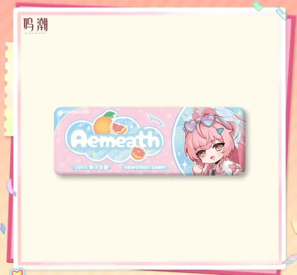 Wuthering Waves Pastel Wishes Candy-Stripe Tin Badge 명조 파스텔 위시 테마 캔디바형 캔뱃지