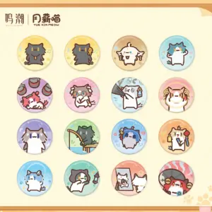 명조×YUE XIN MEOW 공명 일상 테마 렌티큘러 뱃지